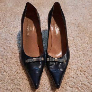 Leather Black Stilettos